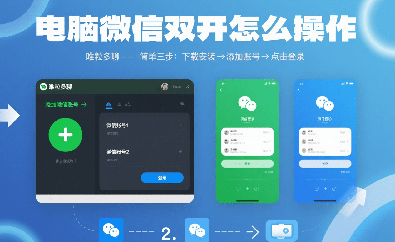 how to operate to login two wechate account on computer